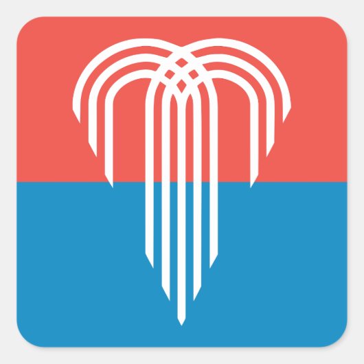 Vlag van Kansas City, Missouri Vierkante Sticker (Voorkant)