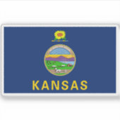 Vlag van Kansas Sticker (Voorkant)