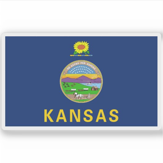 Vlag van Kansas Sticker (Voorkant)