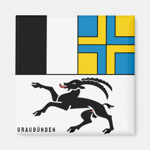 Vlag van Kanton Graubünden, Zwitserland Magneet
