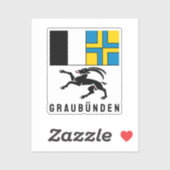 Vlag van Kanton Graubünden, Zwitserland Sticker (Vel)