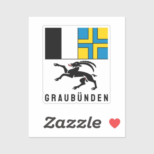 Vlag van Kanton Graubünden, Zwitserland Sticker (Vel)