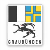 Vlag van Kanton Graubünden, Zwitserland Sticker (Voorkant)