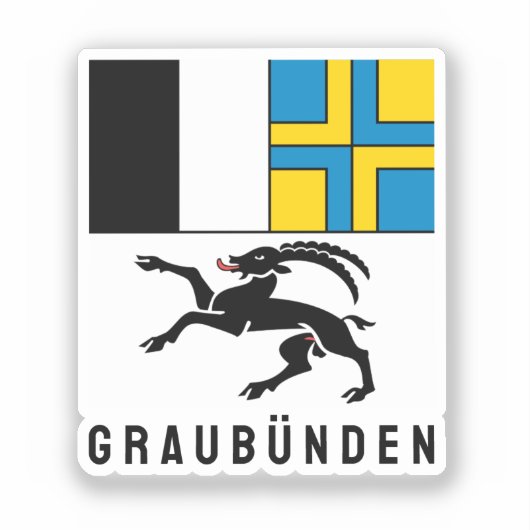 Vlag van Kanton Graubünden, Zwitserland Sticker (Voorkant)