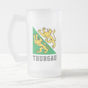 Vlag van kanton Thurgau, Zwitserland Matglas Bierpul