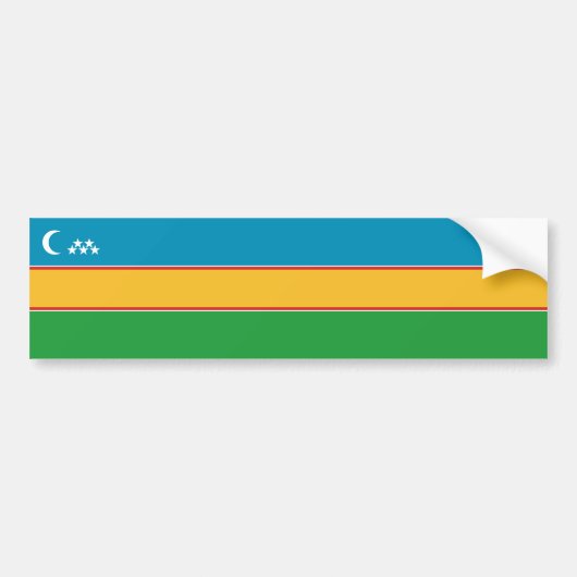 Vlag van Karakalpakkistan Bumpersticker (Voorkant)