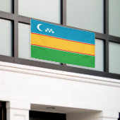 Vlag van Karakalpakkistan Spandoek (Buitenkant Gebouw)