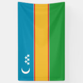 Vlag van Karakalpakkistan Spandoek (Verticaal)