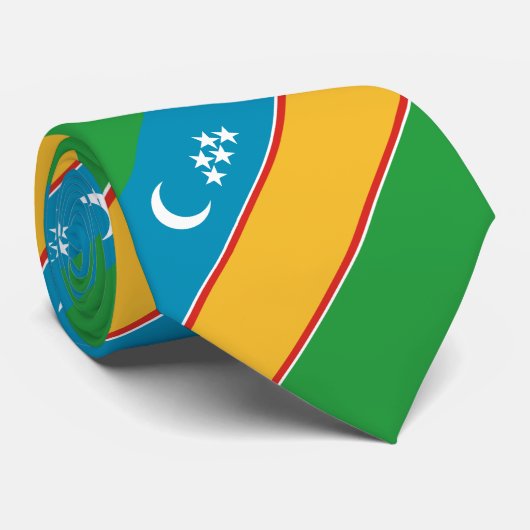 Vlag van Karakalpakkistan Stropdas (Opgerold)