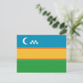 Vlag van Karakalpakstan Briefkaart (Staand voorkant)