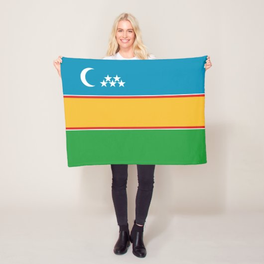 Vlag van Karakalpakstan Fleece Deken (In situ)