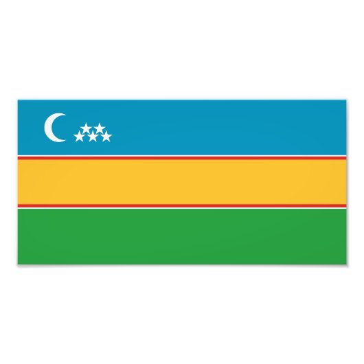 Vlag van Karakalpakstan Foto Afdruk (Voorkant)