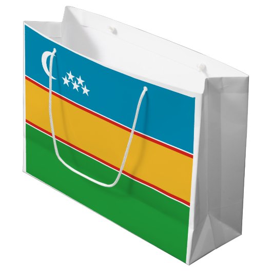 Vlag van Karakalpakstan Groot Cadeauzakje (Voorkant Gekanteld)