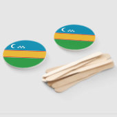 Vlag van Karakalpakstan Handwaaier (Niet-gemonteerd)