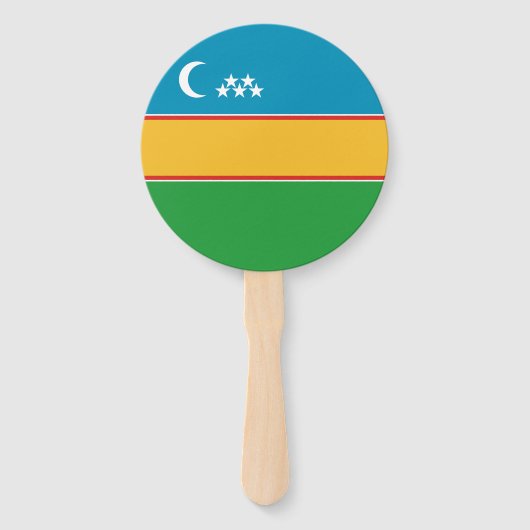 Vlag van Karakalpakstan Handwaaier (Voorkant)
