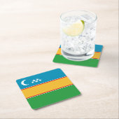 Vlag van Karakalpakstan Kartonnen Onderzetters (Insitu)