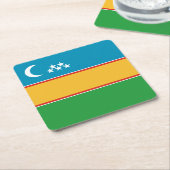 Vlag van Karakalpakstan Kartonnen Onderzetters (Schuin)