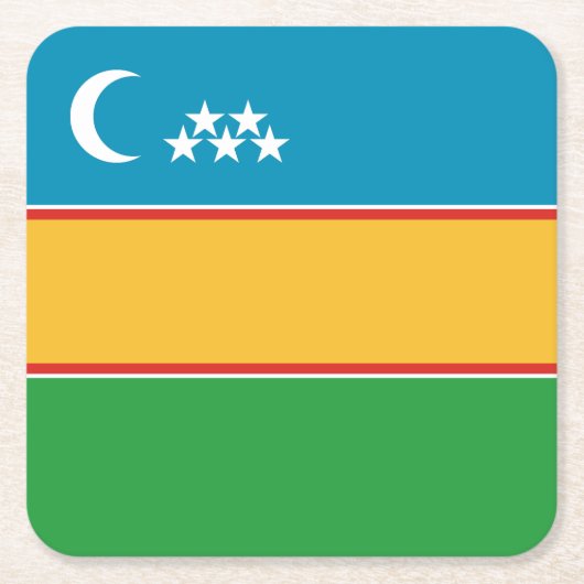 Vlag van Karakalpakstan Kartonnen Onderzetters (Voorkant)