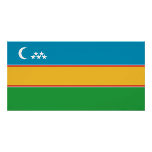 Vlag van Karakalpakstan Perfect Poster