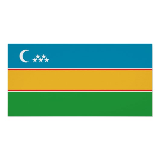 Vlag van Karakalpakstan Perfect Poster (Voorkant)