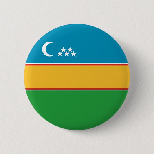Vlag van Karakalpakstan Ronde Button 5,7 Cm (Voorkant)