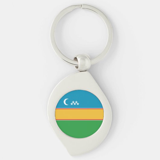 Vlag van Karakalpakstan Sleutelhanger (Voorkant)