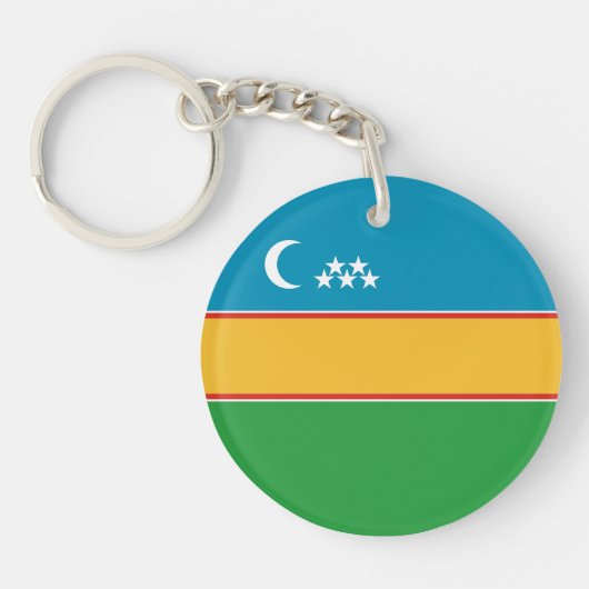 Vlag van Karakalpakstan Sleutelhanger (Voorkant)