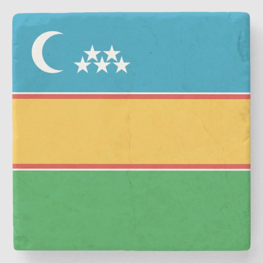 Vlag van Karakalpakstan Stenen Onderzetter (Voorkant)