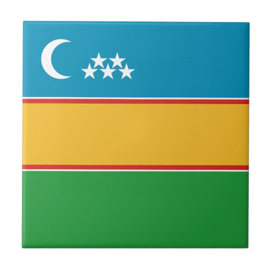 Vlag van Karakalpakstan Tegeltje (Voorkant)
