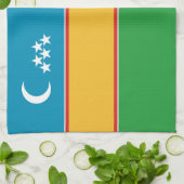 Vlag van Karakalpakstan Theedoek (Gevouwen)