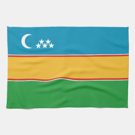 Vlag van Karakalpakstan Theedoek (Horizontaal)