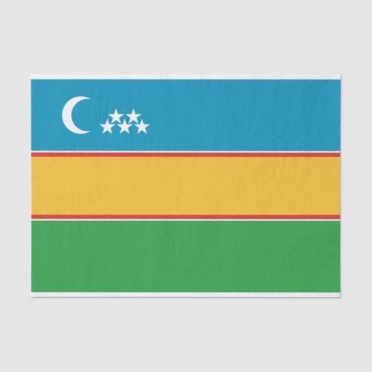 Vlag van Karakalpakstan Tissuepapier (Voorkant)