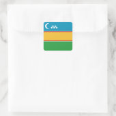 Vlag van Karakalpakstan Vierkante Sticker (Tas)