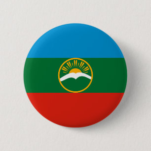 Vlag van Karatsjaj-Tsjerkessië Ronde Button 5,7 Cm