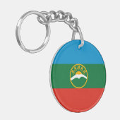 Vlag van Karatsjaj-Tsjerkessië Sleutelhanger (Voorkant Links)