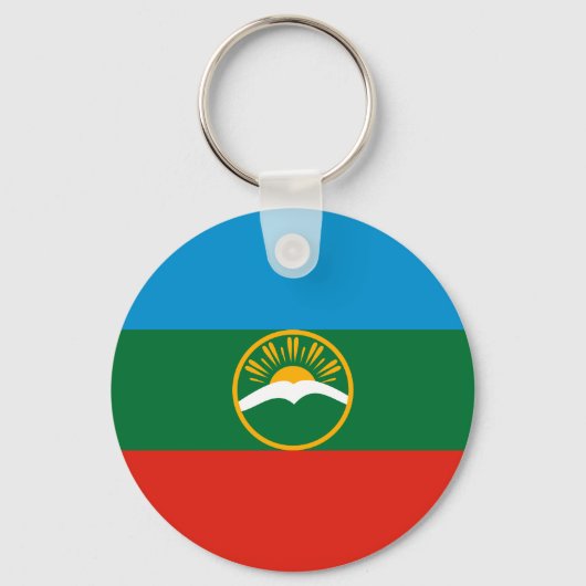 Vlag van Karatsjaj-Tsjerkessië Sleutelhanger (Voorkant)