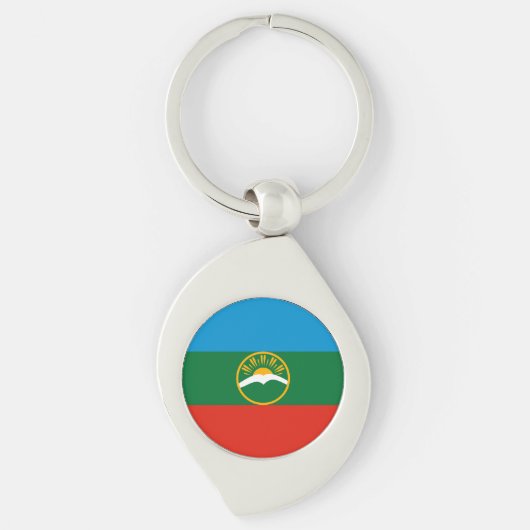 Vlag van Karatsjaj-Tsjerkessië Sleutelhanger (Voorkant)