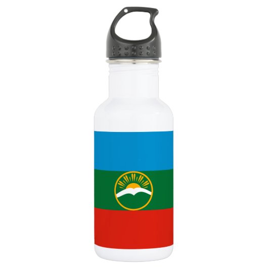 Vlag van Karatsjaj-Tsjerkessië Waterfles (Voorkant)