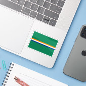 Vlag van Kavangoland, de Republiek Zuid-Afrika Sticker (Laptop met iPhone)