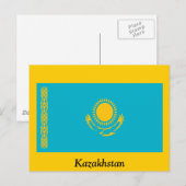 Vlag van Kazachstan Briefkaart (Voorkant / Achterkant)