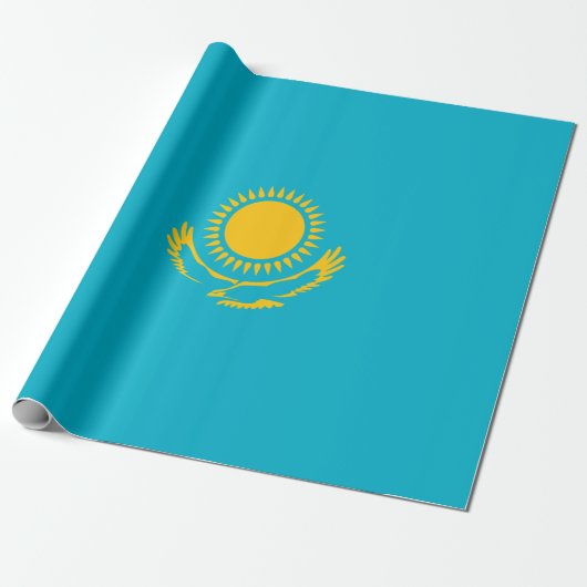 Vlag van Kazachstan Cadeaupapier (Uitgerold)