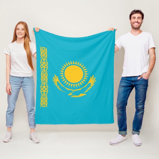 vlag van Kazachstan Fleece Deken (In situ)