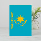 vlag van Kazachstan Folie Uitnodiging (Staand Voorkant)