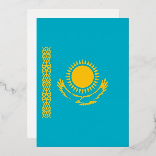 vlag van Kazachstan Folie Uitnodiging (Voorkant / Achterkant)
