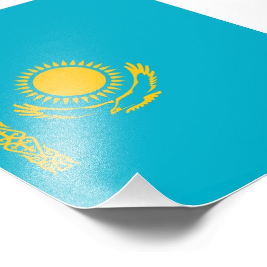 Vlag van Kazachstan Foto Afdruk (Hoek)
