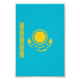vlag van Kazachstan Foto Afdruk