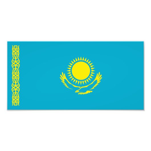 Vlag van Kazachstan Foto Afdruk (Voorkant)