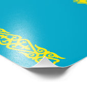 Vlag van Kazachstan Foto Afdruk (Hoek)