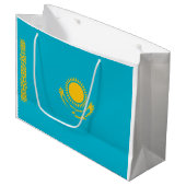 Vlag van Kazachstan Groot Cadeauzakje (Voorkant Gekanteld)