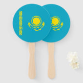 Vlag van Kazachstan Handwaaier (Voorkant en achterkant)